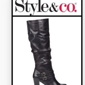 Style and Co Women's Sana Black Knee-High Boots
